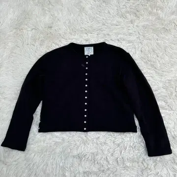 agnes b. 에네스베 속기모 긴팔 노카라 가디건 블랙