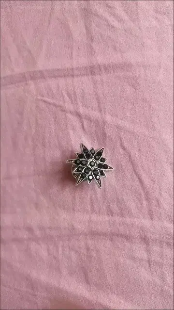 실버 블랙 별 모양 브로치