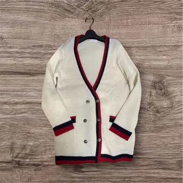 C.C.CROSS 배색 라인 가디건