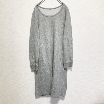 무인양품 코튼 긴팔 원피스 그레이 L 사이즈