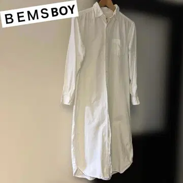 빔즈 보이 화이트 셔츠 원피스 긴팔 BEMS BOY 롱 셔츠