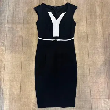 슬리브리스 블랙 드레스 허리 벨트 포함