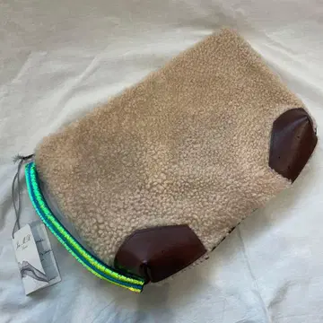 하자품 Jas M.B 천연 가죽 베이지 클러치백