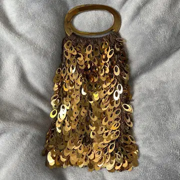 STRAWBERRY-FIELDS 골드 프린지 백