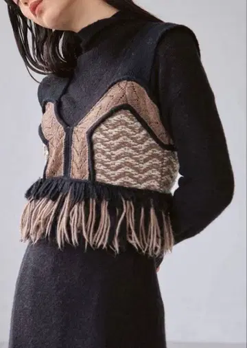 todayful 프린지 니트 뷔스티에