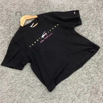 타미힐피거 진스 Tommy Jeans T셔츠 로고 프린트 블랙(L)