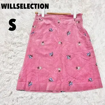 WILLSELECTION 윌셀렉션 (S) 벨벳 자수 사다리꼴 스커트