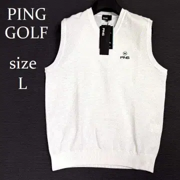 새상품 PING 핑 골프 V넥 니트 베스트 풀오버 화이트 L