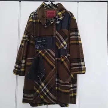 akane femme 아뮤 데님지 패치워크 울 코트