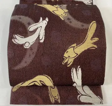 혼다 겐베 후쿠로 오비 여우와 토끼 패턴