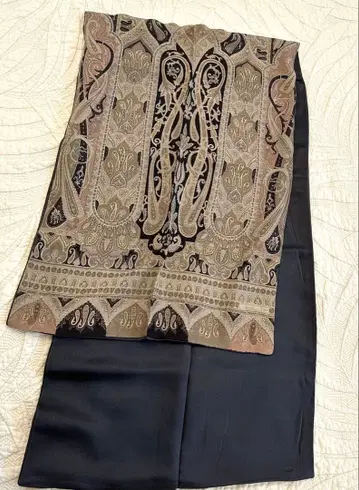 ETRO 페이즐리 무늬 스톨 베이지 블랙 그레이