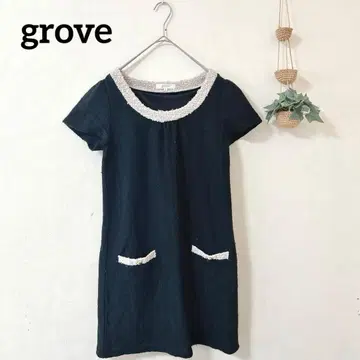 grove 블랙 M 튜닉 반팔 원피스