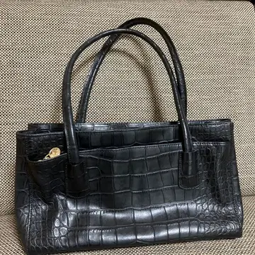 블랙 크로커다일풍 토트백