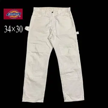 디키즈 더블니 화이트 페인터 팬츠 34 x 30