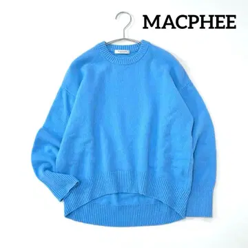 MACPHEE 라무 캐시미어 크루넥 풀오버 블루