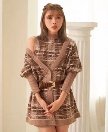 Darich 체크 니트 셋업 모카 미사용 새상품 2세트