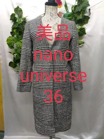 새상품급 나노 유니버스 노카라 코트 36 글렌체크