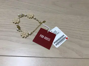 미사용 핑크하우스 꽃 모양 펄풍 비즈 팔찌 정가 5,800