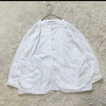 그랑마마 도터 화이트 노카라 자켓