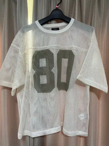 BEAMS 빔즈 오리지널 메쉬 풋볼 T셔츠 S 화이트