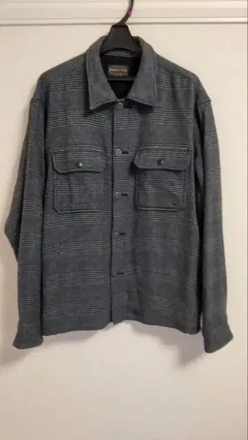 Pendleton 스트라이프 체크 무늬 셔츠 자켓
