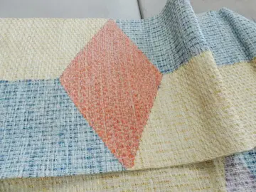 기하학 패턴 여름용 나고야 오비 송엽 마감 비침 있음