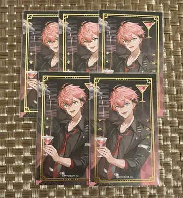 아카기 웬 금박 칵테일 카드 애니카페 Oriens 니지산지 5점