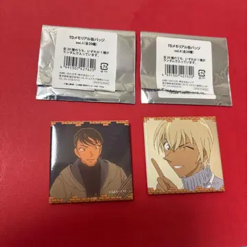 코난랜드 메모리얼 캔뱃지 아무로 토오루 모로후시 히로미츠 스카치