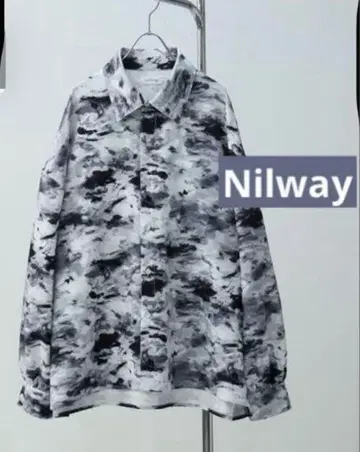 새상품 NILWAY 올 패턴 꽃무늬 셔츠 오버 사이즈 긴팔 셔츠 블라우스