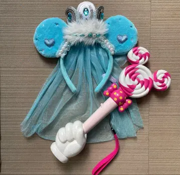 디즈니 머리띠 베일 포함 라이트 스틱 매직 핸드 미니