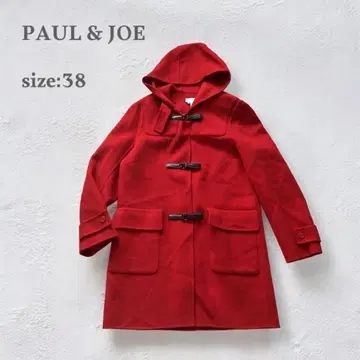 폴앤조 롱 코트 더플 코트 아우터 울 레드 가을/겨울