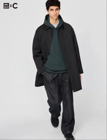 [ 완판템 ] UNIQLO C 턱 스트레이트 팬츠 데님 블랙 70