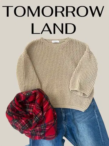 TOMORROW LAND 베이지 니트 7부 소매