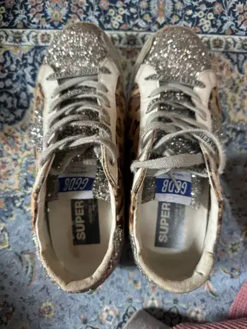 GGDB SUPERGA 레오파드 무늬 글리터 스니커즈 38