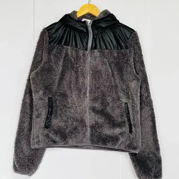 후드 부착 그레이 플리스 자켓 L 사이즈