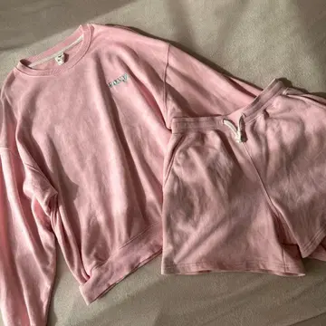 ROXY 셋업 맨투맨 숏팬츠 핑크