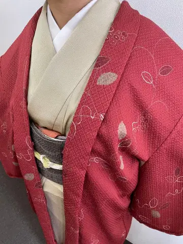 엠보싱 직조 롱 하오리 미사용품