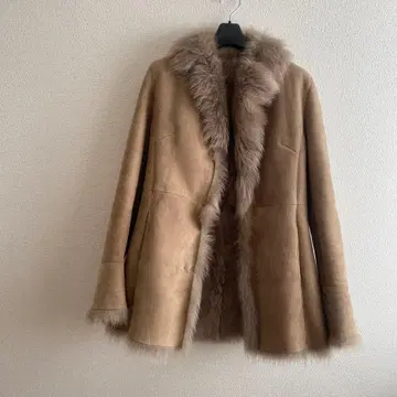 리얼 무스탕 코트 양가죽 토스카나 라무 미들 기장 코트