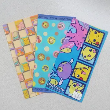 [ 당시물 ] 포켓몬스터 손수건 3개 세트 헤이세이 레트로 초기 포켓몬