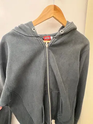 Dickies 블랙 풀 집업 플리스 후드티