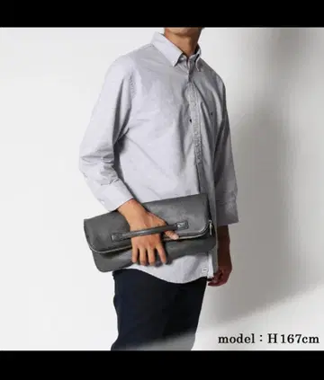 아니아리 aniary 그라인드 가죽 클러치백 (그레이)