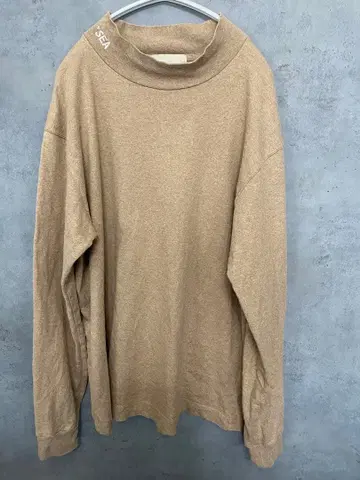 WIND AND SEA 모크넥 티셔츠 베이지 L 사이즈