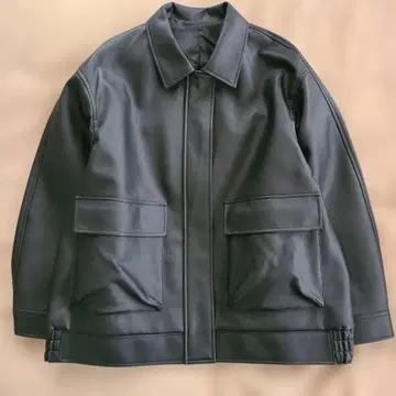 GU 에코 가죽 자켓 남녀 공용 XL 블랙 미사용