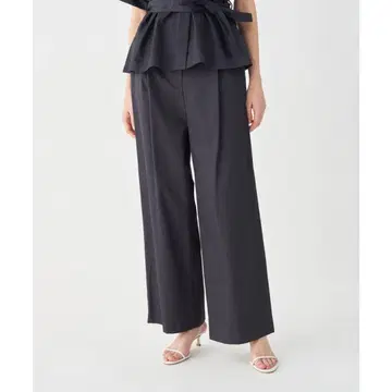 TOMORROWLAND 코튼 개버딘 턱 와이드 팬츠