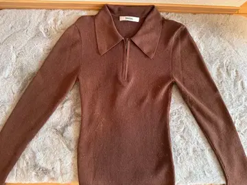 SNIDEL 하프 지퍼 폴로 니트 풀오버