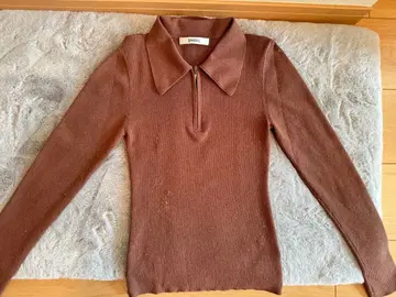 SNIDEL 하프 지퍼 폴로 니트 풀오버