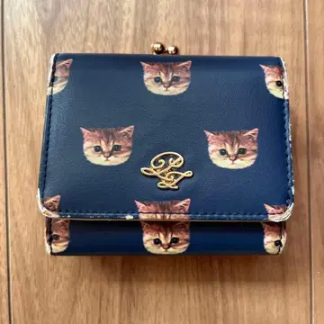 Paul & Joe 고양이 얼굴 프린트 3단 폴더형 지갑