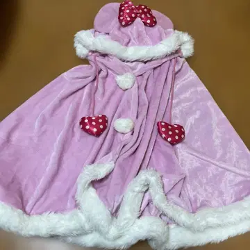 디즈니 미니 판초 핑크 모자