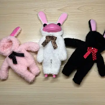 원더 프로그 토끼 인형옷 3색 세트 (핑크/화이트/블랙)