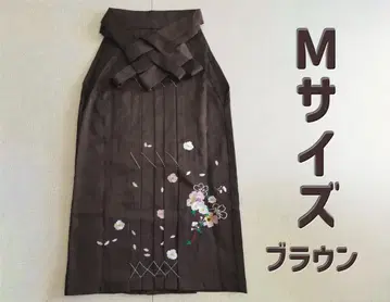 브라운 M 사이즈 꽃 자수 안돈 하카마 졸업식 성인식